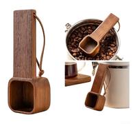 Cuchara de café de madera maciza de 10 g, cuchara medidora para granos molidos, té con mango ergonómico de nogal, herramienta de cocina minimalista para casa, oficina, café/(L)