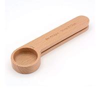 Cuchara de café de madera y clip de bolsa, 1 cuchara medidora 2 en 1 bolsas selladora cuchara medidora para granos de tierra, café espresso y té de hierba suelta por Bar Amigos