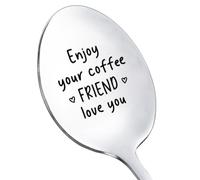 Cuchara de café para mejor amigo, regalo unisex para mujeres, hombres, niñas y niños, disfruta de tus cucharas de café para amantes del café, pequeño regalo para mejores amigos
