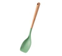 Cuchara de cocina antiadherente, espátula de cocina con mango de madera, cucharas de silicona, utensilios de cocina, apta para lavavajillas para raspar, recoger, mezclar, cocinar