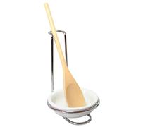 Cuchara de cocina cromada con cuenco de cerámica y cuchara de cocina de 15 cm