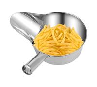 Cuchara de comida frita, pala de cocina de acero inoxidable para servir palomitas de maíz, ayuda para cocinar la preparación de comidas, herramienta comercial con boquilla para puré de papas