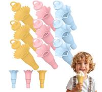 Cuchara de cono de helado, 3/6/9 piezas de mini conos de helado, soporte de plástico para cono de helado, cono de cuchara de helado, tazas de cono de nieve, conos de helado para niños, reutilizables y