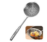 Cuchara de drenaje de acero adecuada para sartenes profundas, puede filtrar cuchara de malla adecuada para freír, freidora, pasta, huevo, alimentos
