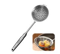 Cuchara de drenaje de acero adecuada para sartenes profundas, puede filtrar cuchara de malla para freír, freidora, pasta, huevo, alimentos