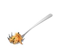 Cuchara de espaguetis - Cucharas de pasta de acero inoxidable, tenedor de pasta con punta y medida de porciones, juego de utensilios de cocina duraderos, resistentes al calor, antiadherentes para