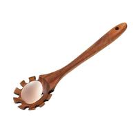 Cuchara de espaguetis de madera - servidor de pasta mango largo 12,6 pulgadas con ranura | TENEDOR DE MADERA PARA MONSTRO, ESTACIÓN, MEZCACIÓN | Mesto de cocina resistente para servir espaguetis