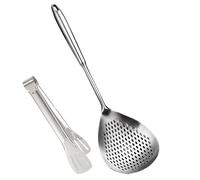 Cuchara de espuma - Tamiz de acero inoxidable para | Tamiz de pasta araña con mango, cuchara para asar con mango ergonómico y clip para chefs y cocineros aficionados