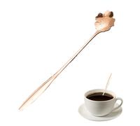 Cuchara De Flores - Cuchara De Mango Largo | Cuchara Dorada De Acero Inoxidable, Juego De Cucharas De Flores, Cuchara De Acero Inoxidable Té De Café Colorido, Cuchara Cuchara Zu