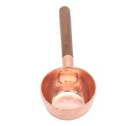 Cuchara de granos de café de nogal natural, cuchara medidora de madera para café, té, azúcar y sal, pala de mango largo moldeada en una sola pieza con detalles en cobre rojo para l
