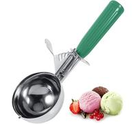 Cuchara de helado - Cuchara práctica de helado de fruta de acero inoxidable con mango de plástico Herramienta de cocina (Color : Green-6.5cm)