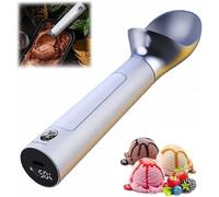 Cuchara de hielo caliente recargable, cuchara de hielo eléctrica con pantalla LED, calienta hasta 70 °C para helados duros, fácil para ancianos y niños