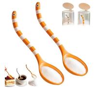 Cuchara de jardín creativa, cuchara agitadora realista en forma de anguila, cuchara de anguila hecha a mano con mango a rayas naranjas, batidor de postres con diseño de mar, cubiertos de Navidad
