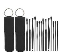 Cuchara de limpieza de oídos, 16 piezas de acero inoxidable, herramienta para eliminar la cera, juego de púas para adultos