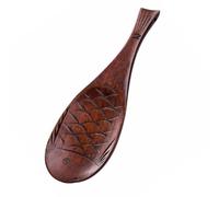 Cuchara de madera artística con forma de pez para cocinar, materiales de madera natural, diseño de mango largo, portátil, utensilios de cocina con forma de pescado, cucharas de arroz de madera