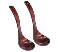 Cuchara de Madera de 2 Piezas, Cuchara de Sopa de Madera de Alcanfor para Cocinar, Revolver, Recoger con un Kit de Juego de Manga Larga, Gachas de café Postre (Ancho de la boca de la