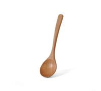 Cuchara de madera de mango largo para cocinar, cucharón de sopa de madera natural con cuenco hondo, utensilio de cocina pulido suave para revolver, vajilla de mango ergonómico (haya 18 x 4.5)