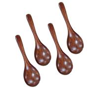 Cuchara de madera Nanmu hecha a mano, utensilios recubiertos con lacas para café, agitación, sopa, servir y postre, utensilios de cocina resistentes, acabado natural, utensilios de cocina de madera de