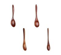 Cuchara de madera natural para la cocina Nanmu Utensilios para mezclar hechos a mano con frentes lacados Café Miel Postre Servir Estable 4 Diseños Utensilios de Madera Hecho a Mano