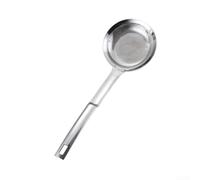 Cuchara de malla fina de acero inoxidable 304 para máquinas de leche de soja, diseñada para desnatar sedimentos de aceite y separar aceite en aplicaciones de cocina (A-L)