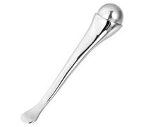 Cuchara de Masaje Facial de Metal Plata para Crema y Contorno de Ojos | Espátula Cosmética para Crema Facial, Reduce Edema Ocular y Suaviza Arrugas, Ayuda a Absorber Mejor