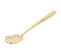 Cuchara de Metal Dorado Estilo Hoja de Palma de Latón, diseño de desgaste para helado, azúcar, Miel, té, café, postre, vajilla, Regalo, 18 cm