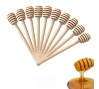 Cuchara de miel larga de madera orgánica miel dipper cuchara palillo para recolección de mermelada y distribución portátil (15 cm) (50 piezas)
