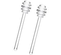 Cuchara de miel transparente de 15,24 cm, de cristal, agitador, cuchara de miel, varilla agitadora, varilla de miel para olla de miel, contenedor, dispensador de miel, gotas, cubiertos transparentes