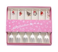 Cuchara de Navidad de acero inoxidable 6 piezas Pulido Decorativo Conjunto | Juego de cucharas mezcladoras de té y café para vacaciones, para cocina, comedor, cafetería, panadería, restaurante