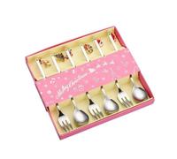 Cuchara de Navidad de acero inoxidable conjunto de alces colgante exquisito arte cuchara de té creativo vajilla partido ornamento estilo postre cucharas
