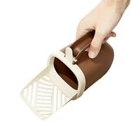 Cuchara de para gatos con soporte, pala para gatos de gran capacidad, práctica para gatitos, cubo de basura portátil de 9.45 pulgadas y soporte incluido, pala para uso doméstico, fácil