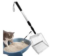 Cuchara de para gatos de mango largo - 1 pala desmontable, malla fina ajustable, fácil de tamizar, ergonómica, llega sin esfuerzo a grandes grumos, hogares de varios gatos, interior