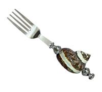 Cuchara de pecho de mosca de diseño de moldes, cuchara de azúcar retro de acero inoxidable para remover, tenedor de lechuga de 16 cm con mango de cuenco de molde natural y moldes, café, expreso