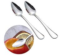 Cuchara De Pomelo 2pcs Cucharas de Postre， Fruta Cuchara de Raspado, Acero Inoxidable Pulido，Adecuado para Cavar Manzana, Kiwi, Papaya, Naranja, Helado, Pulpa de Fruta