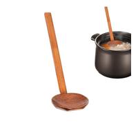 Cuchara de ramen de madera japonesa - Cuchara larga para sopa, mezcla | Utensilios de cocina rústicos hechos a mano, utensilios ligeros resistentes al calor para, platos de tazón, cocción tradicional