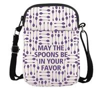 Cuchara de regalo para enfermedades crónicas, regalo teórico, regalo de fibromialgia, regalo May The Spoons Be In Your Favor Spoonie Crossbody Bag, May the Spoons Cr Eu, 5.91 Inches ×8.27 Inches
