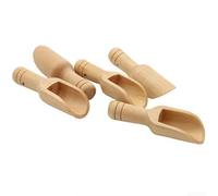Cuchara de sal de madera - Miel pequeña - Condimento de café para mini cuchara de azúcar para cocina y cuchara de color beige natural de baño hecho a mano, 5 piezas (5 unidades, 2,4 x 7,8 cm)