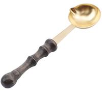 Cuchara de sellado de latón para derretir, cuchara de sellado de cera, mango de madera, sello de sobre, libro de moda