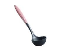 Cuchara de servicio Filtro 2 en 1, cuchara de aceite, mango largo, cucharón sopa, skimmer, colador, gachas, separador de cocina para guisos(Pink)