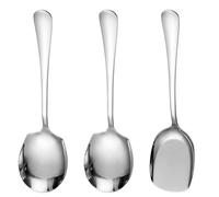 Cuchara de servir de acero inoxidable de 3 piezas, cuchara grande con mango largo, juego de servicio de cocina para cocina, comedor, banquete (plata)