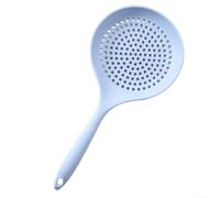 Cuchara de silicona apta para lavavajillas diseñada para colar rápidamente verduras, huevos y otros alimentos durante la cocción (azul)