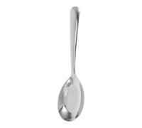 Cuchara de Sopa de Acero Inoxidable 304, Plato Plano Grande | Acabado Espejo Pulido, Mango Largo Ergonómico, para Té y Pho, Uso Diario en Comidas Familiares