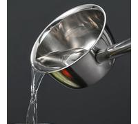 Cuchara de sopa de acero inoxidable con asas extendidas que garantiza un fácil acceso a ollas profundas durante la preparación de comidas (14 cm)