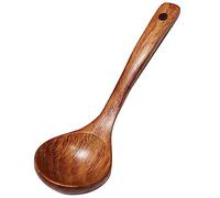 Cuchara de sopa de madera japonesa para el hogar, cocina, gachas de madera, cuchara de fideos para cocinar, revolver, arroz ramen, cuchara de mango largo
