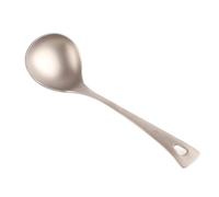 Cuchara De Sopa, Tratamiento De Chorro De Arena De Titanio De 7.9 Pulgadas Cuchara De Mango Largo Con Tazón Grande Cuchara De Sopa Portátil Para Acampar Con Mochila