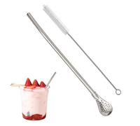 Cuchara de Straw Removable - Strainer Stirrer Filtered Spoon Straw Stainless Steel, Estas pajitas De Cuchara No Son Pajitas | Drinking Straws Spoon For Coffee Soup