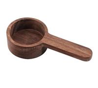 Cuchara dosificadora de café de nuez - 6,57x1,77 pulgadas cucharadita de madera para café molido, plato reutilizable de acero largo, utensilios de cocina de grano natural duradero, capacidad de 10 g
