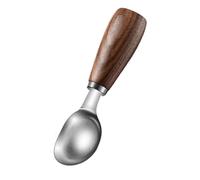 Cuchara ergonómica de acero inoxidable para helado, bolas de melón y postres, diseñada para uso doméstico y limpieza apta para lavavajillas (madera de nogal)