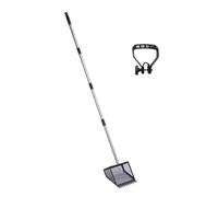 Cuchara ergonómica de goma para estiércol para usuarios mayores, mango de acero inoxidable ajustable de 35 a 65 pulgadas para pala de estiércol de pollo de acero inoxidable