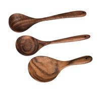 Cuchara ergonómica de madera para servir, paleta de arroz antiarañazos para cocinar, remover y recoger espátula de madera